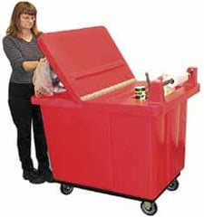 Bayhead Products - 48" Long x 34-1/2" Wide x 11" High, Gray Polyethylene Janitorial Style Lid - Use with Bayhead Poly-Truck UT-20 - Benchmark Tooling