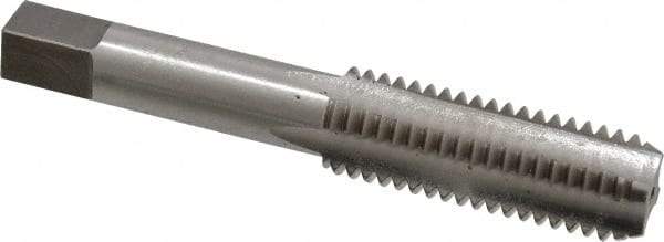 Interstate - 5/8-11 UNC 3B 4 Flute Bright Finish High Speed Steel Straight Flute Standard Hand Tap - Bottoming, Right Hand Thread, 3-13/16" OAL, 1-13/16" Thread Length, H3 Limit, Oversize - Exact Industrial Supply