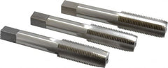 Interstate - 11/16-16 UNS, 4 Flute, Bottoming, Plug & Taper, Bright Finish, High Speed Steel Tap Set - Right Hand Cut, 4-1/32" OAL, 1-13/16" Thread Length - Exact Industrial Supply