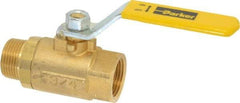 Parker - 3/4" Pipe, Brass Standard Ball Valve - 2 Piece, Inline - One Way Flow, MNPT x FNPT Ends, Lever Handle, 600 WOG, 150 WSP - Benchmark Tooling
