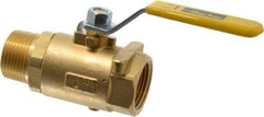 Parker - 1" Pipe, Brass Standard Ball Valve - 2 Piece, Inline - One Way Flow, MNPT x FNPT Ends, Lever Handle, 600 WOG, 150 WSP - Benchmark Tooling