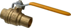 Parker - 3/4" Pipe, Brass Standard Ball Valve - 2 Piece, Inline - One Way Flow, Soldered x Soldered Ends, Lever Handle, 600 WOG, 150 WSP - Benchmark Tooling