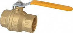 Parker - 1-1/2" Pipe, Brass Standard Ball Valve - 2 Piece, Inline - One Way Flow, FNPT x FNPT Ends, Lever Handle, 600 WOG, 150 WSP - Benchmark Tooling