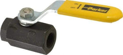Parker - 3/8" Pipe, Carbon Steel Standard Ball Valve - 2 Piece, Inline - One Way Flow, FNPT x FNPT Ends, Lever Handle, 2,000 WOG, 150 WSP - Benchmark Tooling