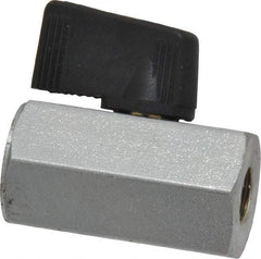 Midwest Control - 1/8" Pipe, Brass Miniature Ball Valve - Inline - One Way Flow, FNPT x FNPT Ends, Wedge Handle, 450 WOG - Benchmark Tooling