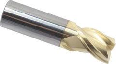 Accupro - 1", 1-1/4" LOC, 1" Shank Diam, 4" OAL, 3 Flute, Solid Carbide Square End Mill - Single End, ZrN Finish, Spiral Flute, Variable° Helix, Centercutting, Right Hand Cut, Right Hand Flute - Benchmark Tooling