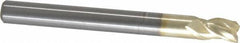 Accupro - 1/4", 3/8" LOC, 1/4" Shank Diam, 2-1/2" OAL, 3 Flute, Solid Carbide Square End Mill - Single End, ZrN Finish, Spiral Flute, Variable° Helix, Centercutting, Right Hand Cut, Right Hand Flute - Benchmark Tooling