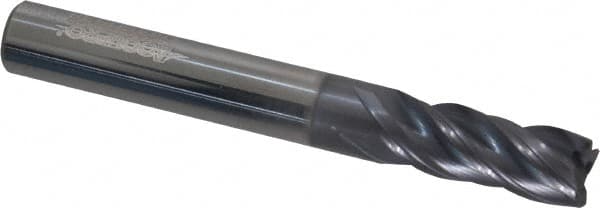 Accupro - 5/16", 4 Flute, Single End, Solid Carbide, Corner Chamfer End Mill - 2-1/2" OAL, Right Hand Flute, 13/16" LOC, Right Hand Cut - Benchmark Tooling