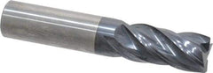 Accupro - 3/4", 4 Flute, Single End, Solid Carbide, Corner Chamfer End Mill - 4" OAL, Right Hand Flute, 1-5/8" LOC, Right Hand Cut - Benchmark Tooling