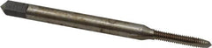 Interstate - #3-56 UNF, 2 Flute, Bright Finish, High Speed Steel Spiral Point Tap - Plug Chamfer, Right Hand Thread, 1-13/16" OAL, 1/2" Thread Length, 3B Class of Fit - Exact Industrial Supply