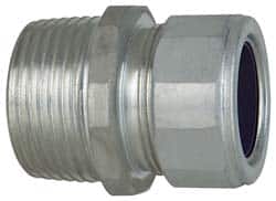 Cooper Crouse-Hinds - 3/4 to 0.85" Cable Capacity, Liquidtight, Straight Strain Relief Cord Grip - 1 NPT Thread, 1-3/4" Long, Steel - Benchmark Tooling