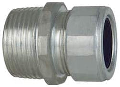 Cooper Crouse-Hinds - 3/4 to 0.85" Cable Capacity, Liquidtight, Straight Strain Relief Cord Grip - 1 NPT Thread, 1-3/4" Long, Steel - Benchmark Tooling