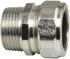 Cooper Crouse-Hinds - 0.85 to 0.95" Cable Capacity, Liquidtight, Straight Strain Relief Cord Grip - 1 NPT Thread, 1-7/8" Long, Steel - Benchmark Tooling