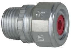 Cooper Crouse-Hinds - 0.15 to 1/4" Cable Capacity, Liquidtight, Straight Strain Relief Cord Grip - 1/2 NPT Thread, 1-5/16" Long, Steel - Benchmark Tooling