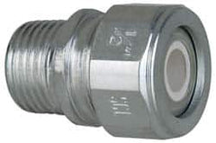 Cooper Crouse-Hinds - 1/4 to 0.35" Cable Capacity, Liquidtight, Straight Strain Relief Cord Grip - 1/2 NPT Thread, 1-5/16" Long, Steel - Benchmark Tooling