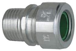 Cooper Crouse-Hinds - 0.45 to 0.56" Cable Capacity, Liquidtight, Straight Strain Relief Cord Grip - 1/2 NPT Thread, 1-5/16" Long, Steel - Benchmark Tooling