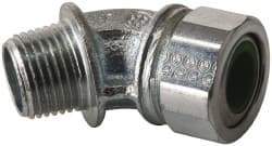 Cooper Crouse-Hinds - 0.45 to 0.56" Cable Capacity, Liquidtight, Elbow Strain Relief Cord Grip - 1/2 NPT Thread, 1-25/32" Long, Malleable Iron - Benchmark Tooling