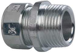 Cooper Crouse-Hinds - 0.15 to 1/4" Cable Capacity, Liquidtight, Straight Strain Relief Cord Grip - 3/4 NPT Thread, 1-5/16" Long, Steel - Benchmark Tooling
