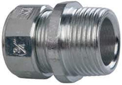 Cooper Crouse-Hinds - 0.15 to 1/4" Cable Capacity, Liquidtight, Straight Strain Relief Cord Grip - 3/4 NPT Thread, 1-5/16" Long, Steel - Benchmark Tooling