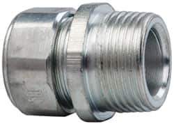 Cooper Crouse-Hinds - 0.55 to 0.65" Cable Capacity, Liquidtight, Straight Strain Relief Cord Grip - 3/4 NPT Thread, 1-5/16" Long, Steel - Benchmark Tooling