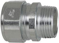 Cooper Crouse-Hinds - 0.65 to 3/4" Cable Capacity, Liquidtight, Straight Strain Relief Cord Grip - 3/4 NPT Thread, 1-9/16" Long, Steel - Benchmark Tooling