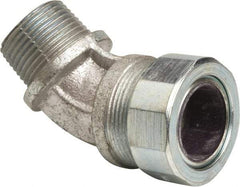 Cooper Crouse-Hinds - 3/4 to 0.85" Cable Capacity, Liquidtight, Elbow Strain Relief Cord Grip - 3/4 NPT Thread, 2-7/16" Long, Malleable Iron - Benchmark Tooling