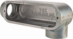 Cooper Crouse-Hinds - Form 5, LL Body, 2" Trade, Rigid Malleable Iron Conduit Body - Oval, 10-1/2" OAL, 68 cc Capacity, Gray - Benchmark Tooling