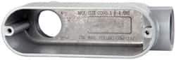 Cooper Crouse-Hinds - Form 5, LB Body, 1" Trade, IMC, Rigid Aluminum Conduit Body - Oval/Rectangle, 5.79" OAL, 12.2 cc Capacity, Silver - Benchmark Tooling