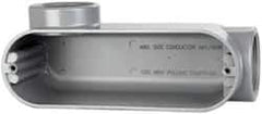 Cooper Crouse-Hinds - Form 5, LL Body, 2" Trade, IMC, Rigid Aluminum Conduit Body - Oval/Rectangle, 10.2" OAL, 69.7 cc Capacity, Silver - Benchmark Tooling