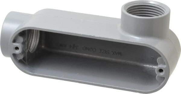 Cooper Crouse-Hinds - Form 5, LR Body, 1" Trade, IMC, Rigid Aluminum Conduit Body - Oval/Rectangle, 5.94" OAL, 12.2 cc Capacity, Silver - Benchmark Tooling