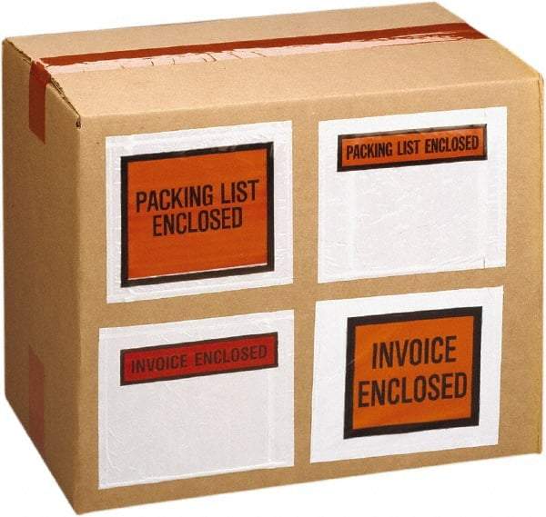 Nifty Products - 1,000 Piece, 5-1/2" Long x 4-1/2" Wide, Packing List Envelope - Blank, Clear - Benchmark Tooling