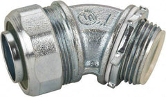 Cooper Crouse-Hinds - 1" Trade, Malleable Iron Threaded Angled Liquidtight Conduit Connector - Insulated - Benchmark Tooling