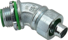 Cooper Crouse-Hinds - 3/8" Trade, Malleable Iron Threaded Angled Liquidtight Conduit Connector - Insulated - Benchmark Tooling