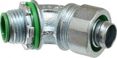 Cooper Crouse-Hinds - 1/2" Trade, Malleable Iron Threaded Angled Liquidtight Conduit Connector - Insulated - Benchmark Tooling