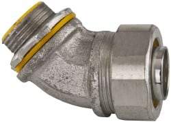 Cooper Crouse-Hinds - 1" Trade, Malleable Iron Threaded Angled Liquidtight Conduit Connector - Insulated - Benchmark Tooling