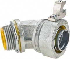 Cooper Crouse-Hinds - 1" Trade, Malleable Iron Threaded Angled Liquidtight Conduit Connector - Insulated - Benchmark Tooling