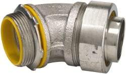 Cooper Crouse-Hinds - 1-1/2" Trade, Malleable Iron Threaded Angled Liquidtight Conduit Connector - Insulated - Benchmark Tooling