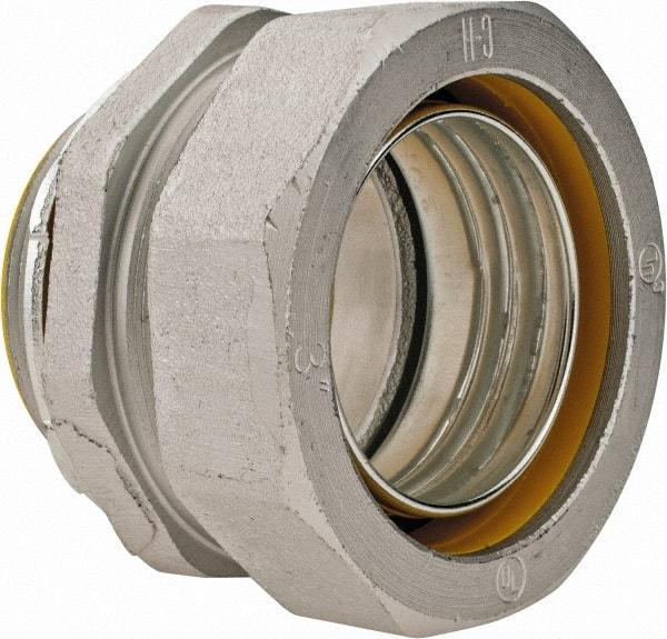 Cooper Crouse-Hinds - 3" Trade, Malleable Iron Threaded Straight Liquidtight Conduit Connector - Insulated - Benchmark Tooling