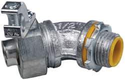 Cooper Crouse-Hinds - 1/2" Trade, Malleable Iron Threaded Angled Liquidtight Conduit Connector - Insulated - Benchmark Tooling