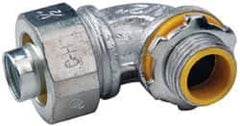 Cooper Crouse-Hinds - 1/2" Trade, Malleable Iron Threaded Angled Liquidtight Conduit Connector - Insulated - Benchmark Tooling