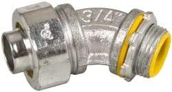 Cooper Crouse-Hinds - 3/4" Trade, Malleable Iron Threaded Angled Liquidtight Conduit Connector - Insulated - Benchmark Tooling