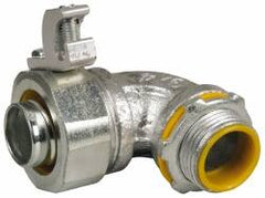 Cooper Crouse-Hinds - 3/4" Trade, Malleable Iron Threaded Angled Liquidtight Conduit Connector - Insulated - Benchmark Tooling