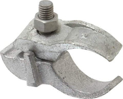 Cooper Crouse-Hinds - 2" Pipe, Malleable Iron, Electro Galvanized Conduit Clamp - 1 Mounting Hole - Benchmark Tooling