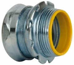 Cooper Crouse-Hinds - 1-1/2" Trade, Steel Compression Straight EMT Conduit Connector - Insulated - Benchmark Tooling