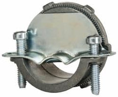 Cooper Crouse-Hinds - 1-1/2" Trade, Die Cast Zinc Squeeze Clamp Straight FMC Conduit Connector - Noninsulated - Benchmark Tooling