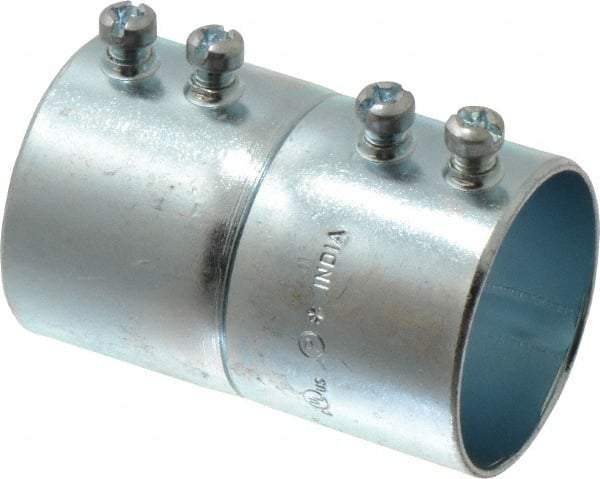 Cooper Crouse-Hinds - 1-1/2" Trade, Steel Set Screw EMT Conduit Coupling - Noninsulated - Benchmark Tooling