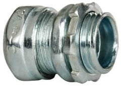 Cooper Crouse-Hinds - 1/2" Trade, Steel Compression Straight EMT Conduit Connector - Noninsulated - Benchmark Tooling