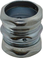 Cooper Crouse-Hinds - 1-1/2" Trade, Steel Compression EMT Conduit Coupling - Noninsulated - Benchmark Tooling