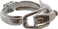 VNE - 1-1/2", Clamp Style, Sanitary Stainless Steel Pipe Hinged Clamp - Grade 304 - Benchmark Tooling