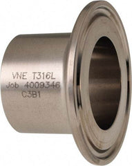 VNE - 1-1/4", Clamp Style, Sanitary Stainless Steel Pipe Welding Ferrule - Tube OD Connection, Grade 316/316L - Benchmark Tooling